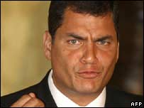 Ecuador's President Rafael Correa
