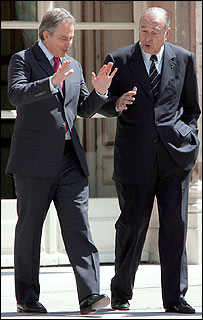 Tony Blair a Jacques Chirac