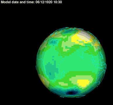 Animation of the Climate Change Experiment software running