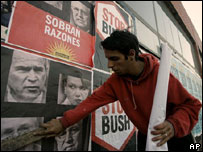 Mar del Plata'daki bir gösterici