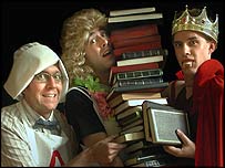 Historical characters with books