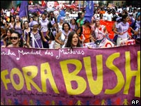 Protesto contra a visita de Bush em São Paulo