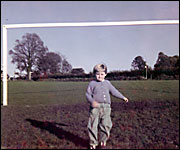Laura playing footy in the '60s