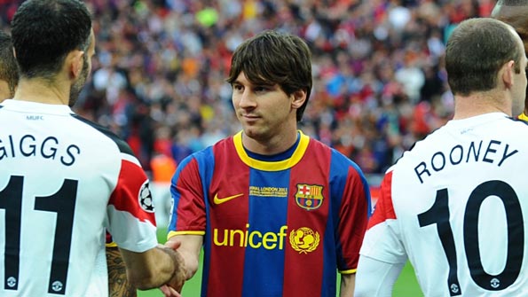 Lionel Messi before the 2011 Champions League Final
