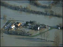 A flooded farm