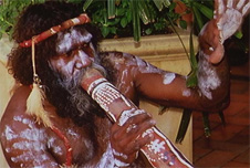 An Australian Aborigine playing didgeridu