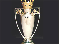The Premier League trophy