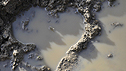 A puddle in the shape of a heart