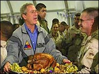 बुश सैनिकों के साथ