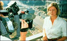 Kate Adie reporting from Romania 