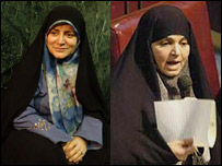 فاطمه حقيقت جو (سمت چپ) و رفعت بيات (سمت راست)