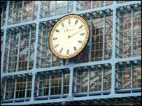 A clock in St Pancras station