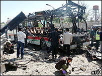 حمله به اتوبوس پلیس در کابل