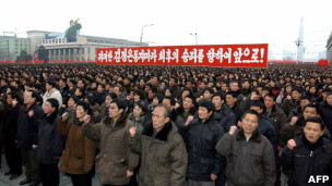 朝鲜平壤金日成广场上举行庆祝核试验成功大会（14/2/2013）