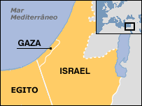 Localização da Faixa de Gaza
