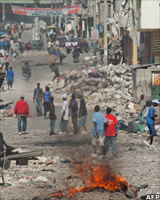 Haitians walk the streets after earthquake