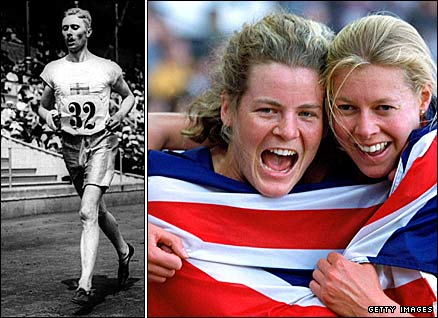 Sweden's Gösta Lilliehöök in 1912, Kate Allenby and Stephanie Cook in 2000