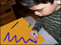 ماشوم چې مات يا منکسر خط کاږي