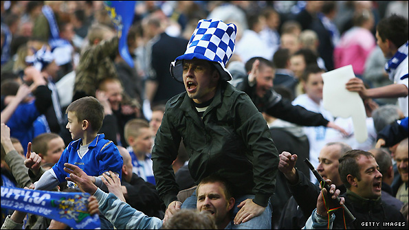 Stockport supporters at Wembley in 2008