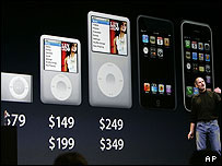 استیو جابز در حال معرفی انواع مدل های آی پاد