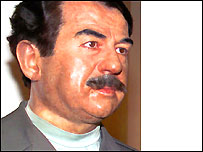 waxwork of Saddam Hussein