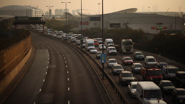 Traffic congestion by the Olympic Park.