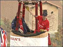 Jamie in balloon basket