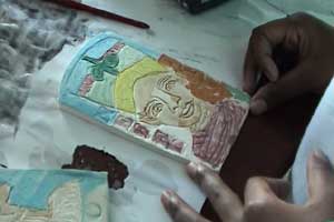 Philip Hardaker is working with 160 children on a huge mosaic