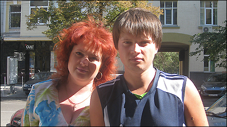 Faina sailor Artyom Girzhev and his mother Olga in Kiev