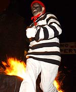 Running with the barrels of burning tar