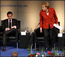 French President Nicolas Sarkozy and German Chancellor Angela Merkel