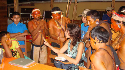 Leti with members of the Matis tribe