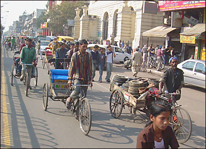 On a street in Delhi