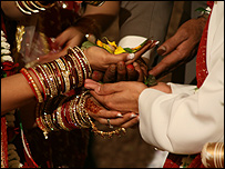 Indian Bride and Groom hands