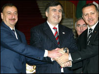 آذربائجان ، جارجیا اور ترکی کے رہنما