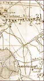 Newfoundland Memorial, Guedecourt - recent map