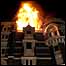 Fachada do hotel Taj Mahal em chamas (AFP)
