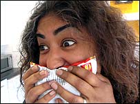 Rupal Rajani with a crisp packet