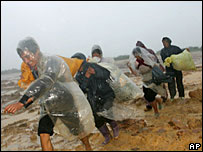 Chineses retirados de suas casas na província de Guangdong