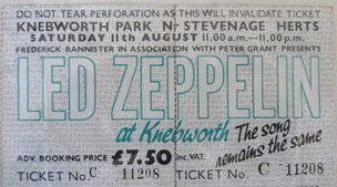 Led Zeppelin ticket stub|70|Harry, Sedgefield, County Durham 