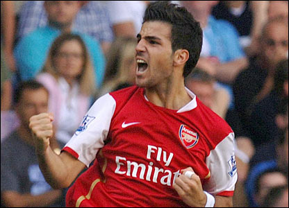 法布雷加斯庆祝攻门