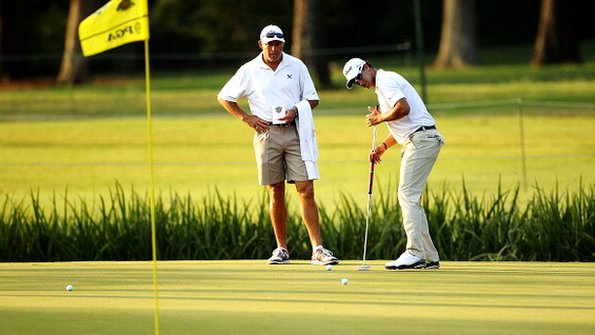 Adam Scott with his belly putter