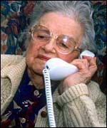Old lady on phone