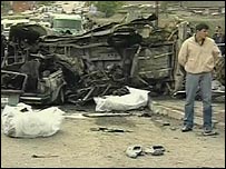 Veículo em que político inguchétio viajava ficou em destroços