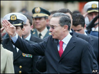 O presidente da Colômbia, Álvaro Uribe