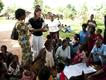 Melinda visiting a village in Malawi to discuss maternal and child health issues in the country. 