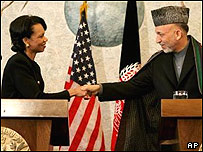 کاندوليزا رايس و حامد کرزی