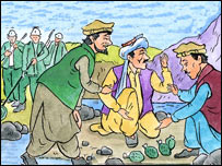 اکبر و زلمی با گروه از ماين پاکان