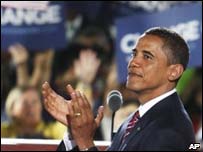 Barack Obama before his speech in Denver, 28th August 2008