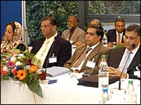 Minister Silva (third left) with a government delegation